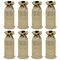 Wrapables Reusable Burlap Wine Bags, Rustic Gift Bags with Drawstring (Set of 8)